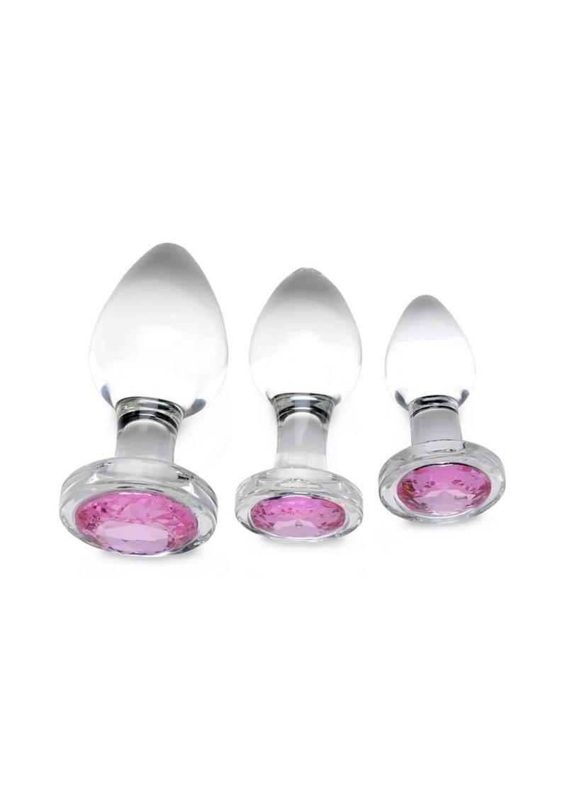 Booty Sparks Pink Gem Glass Anal Plug 2