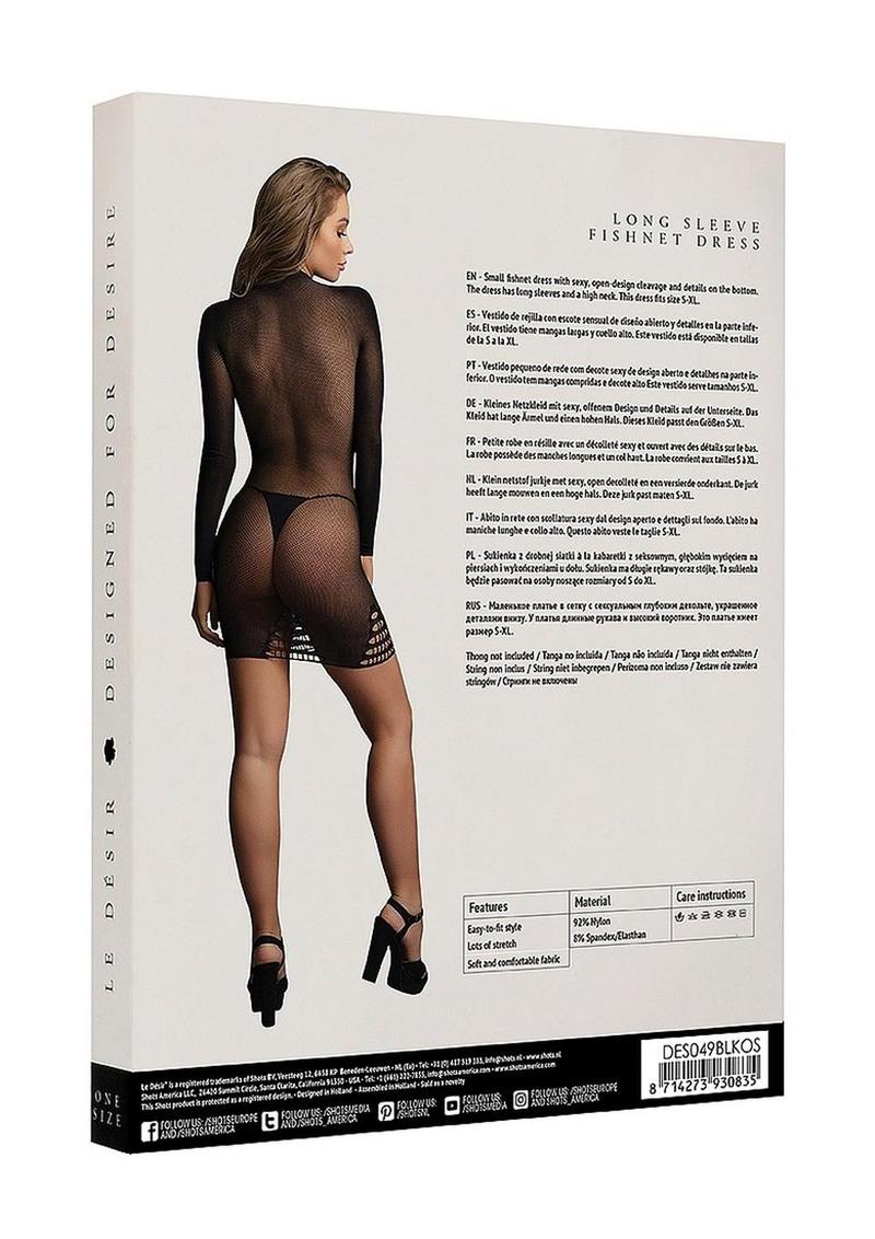 Le Desir Long Sleeve Fishnet Dress 2