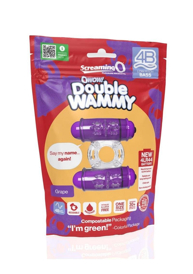 4b Double Wammy Silicone Rechargeable Dual Vibrating Couples Cock Ring