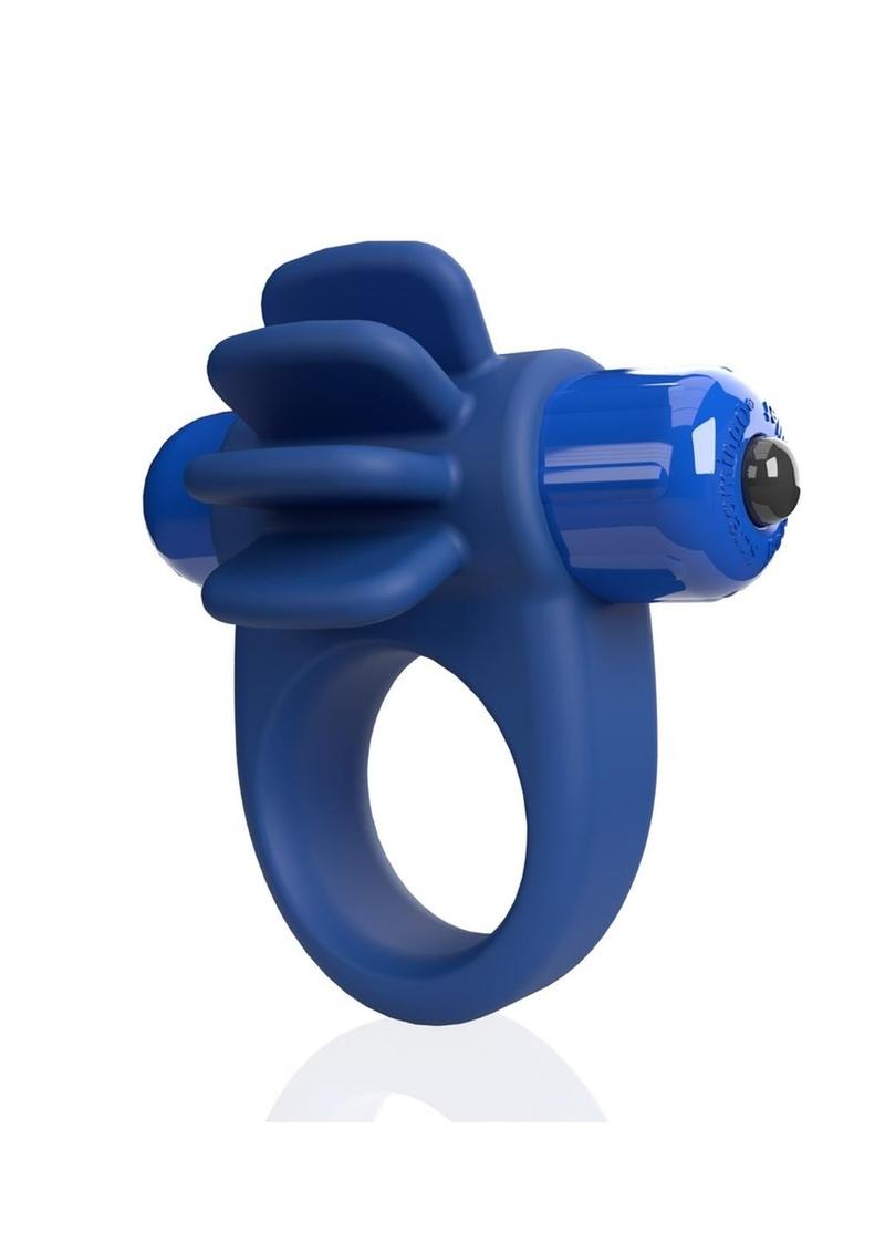 4b Skooch Vibrating Cock Ring with Clitoral Stimulator - Blue/Blueberry