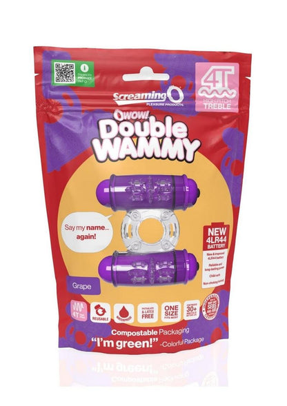 4t Double Wammy Silicone Rechargeable Dual Vibrating Couples Cock Ring