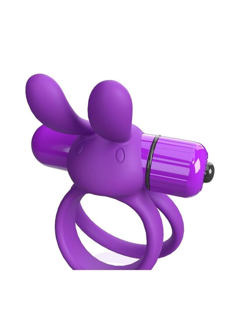 4t Ohare XL Rechargeable Silicone Rabbit Vibrating Cock Ring - Grape/Purple - XLarge