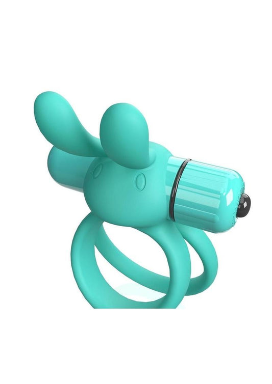 4t Ohare XL Rechargeable Silicone Rabbit Vibrating Cock Ring - Green/Kiwi - XLarge