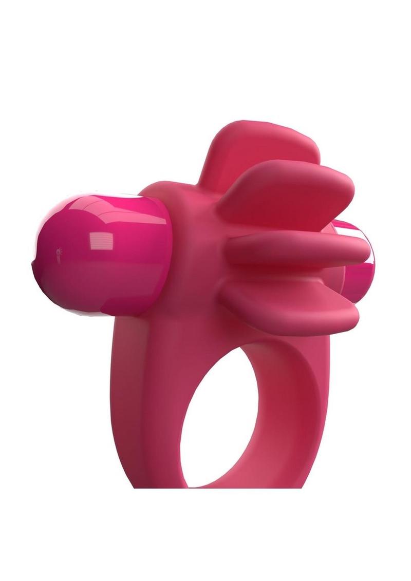 4t Skooch Vibrating Cock Ring with Clitoral Stimulator - Red/Strawberry