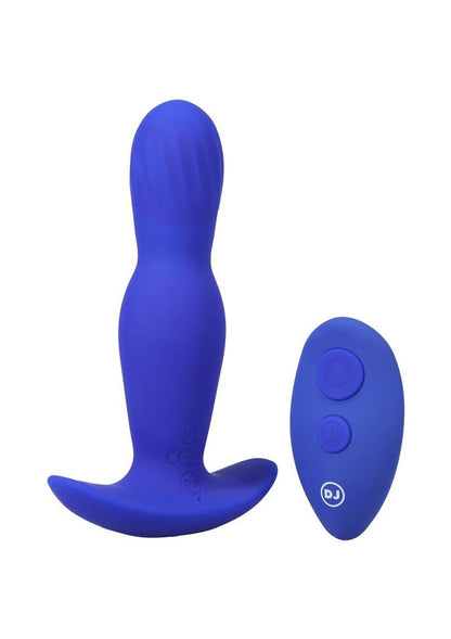 A-Play Expander Rechargeable Silicone Anal Plug with Remote Control - Blue