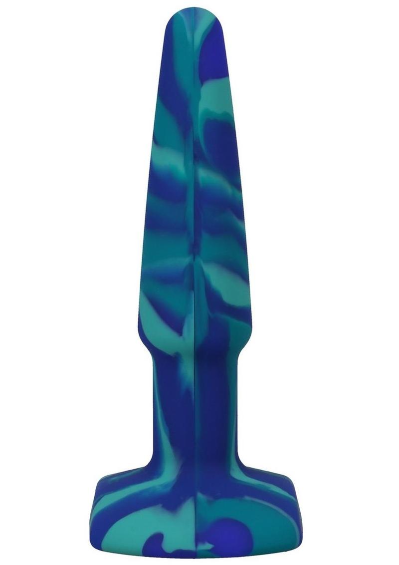 A-Play Groovy Silicone Anal Plug - Blue - 4in