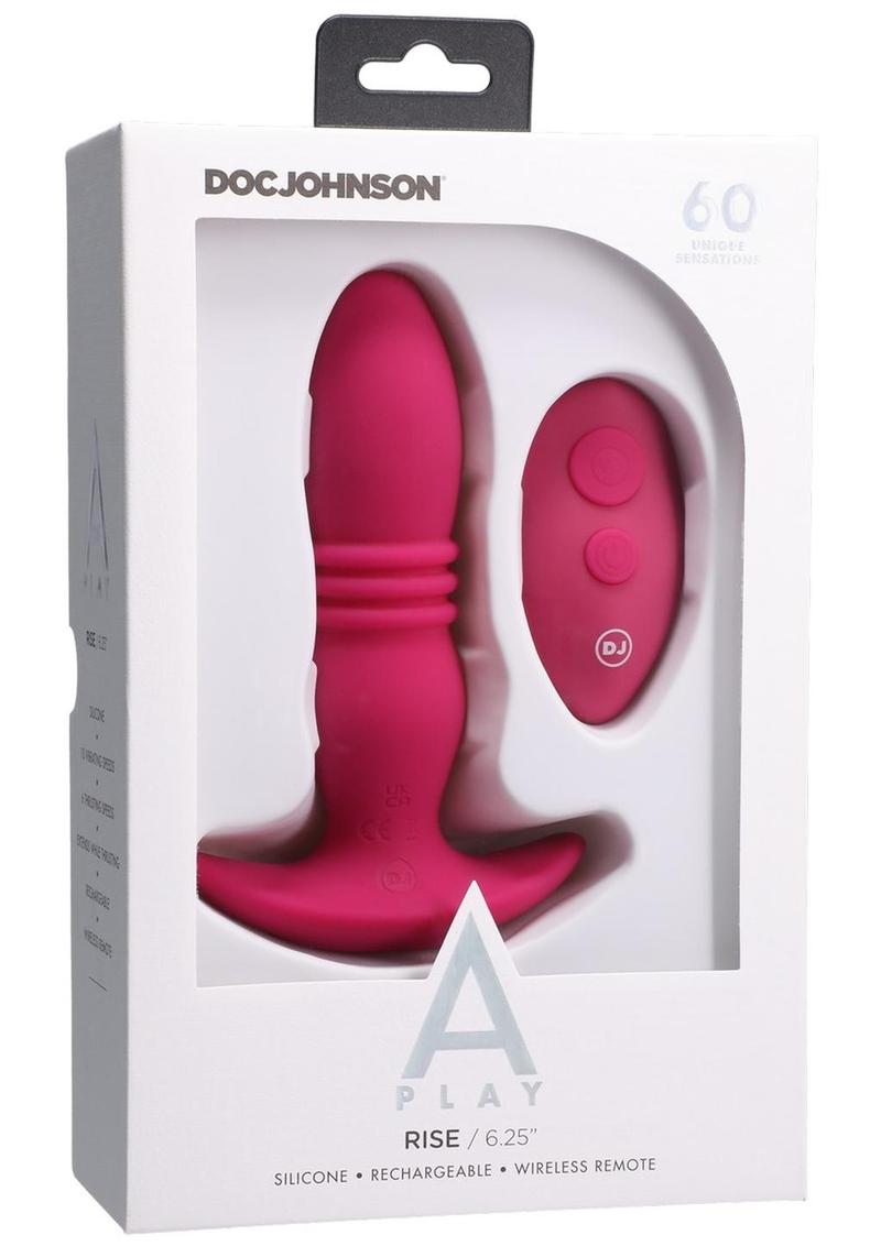 A-Play Rise Silicone Rechargeable Anal Plug with Remote Control - Pink