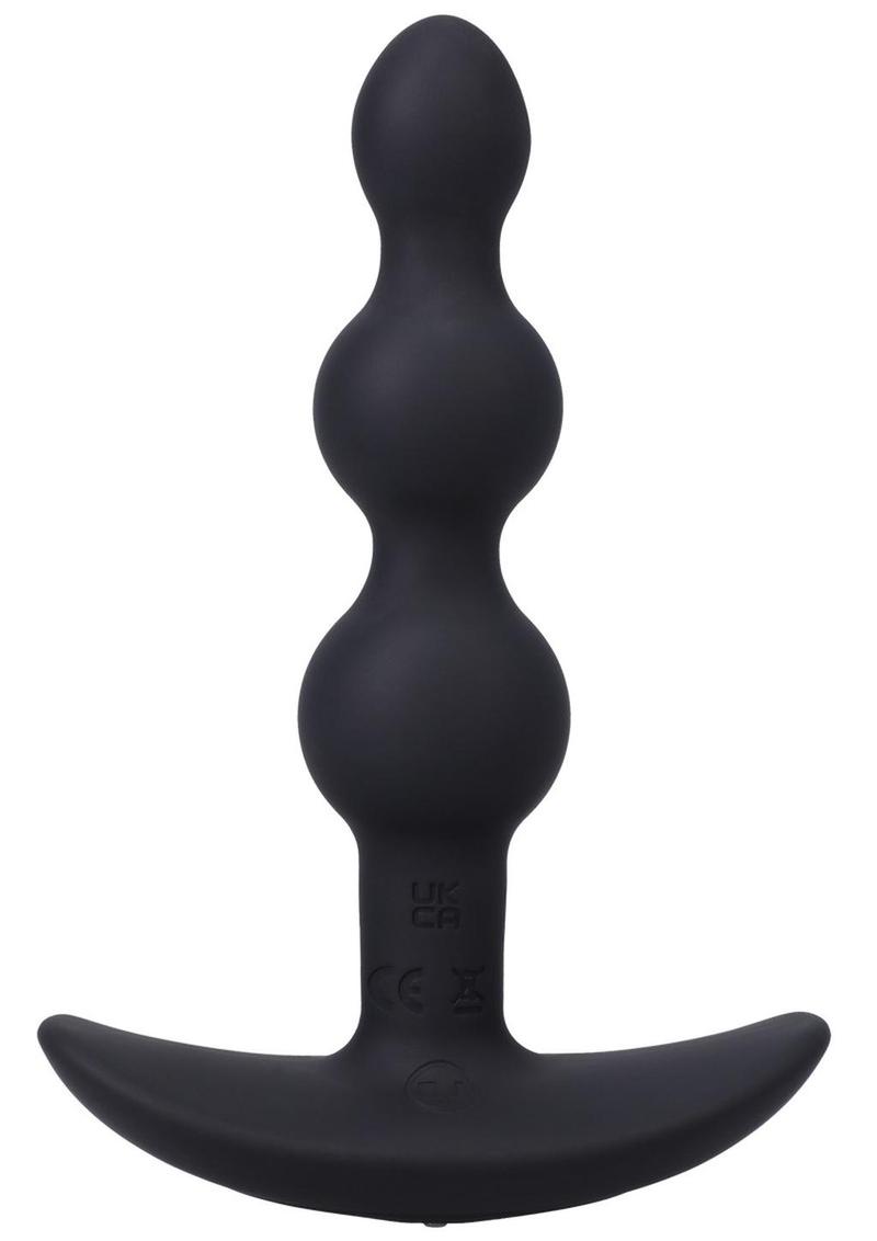 A-Play Shaker Rechargeable Silicone Beaded Anal Plug with Remote Control - Black