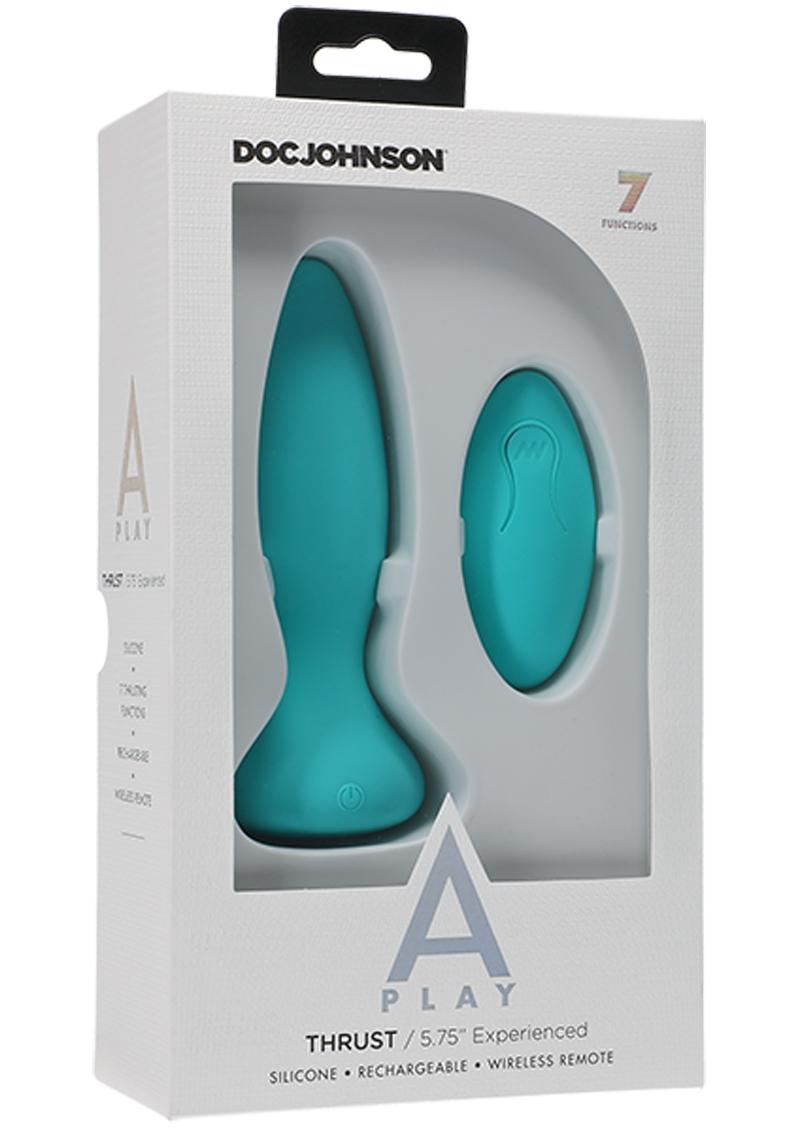 A-Play Thrust Experienced Anal Plug with Remote Control - Teal