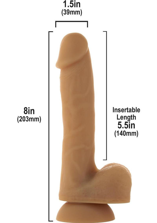 Addiction Andrew Silicone Bendable Dong - Caramel - 8in