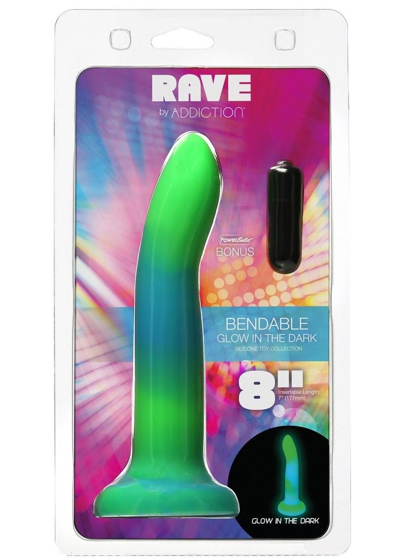 Addiction Rave Silicone Glow In The Dark Dildo