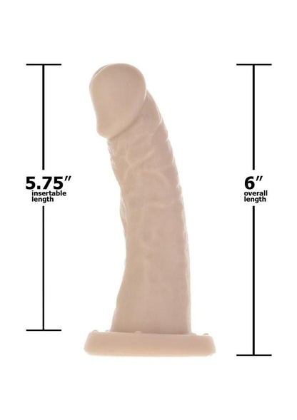 Addiction Toy Collection Edward Silicone Curved Dildo - Vanilla - 6in