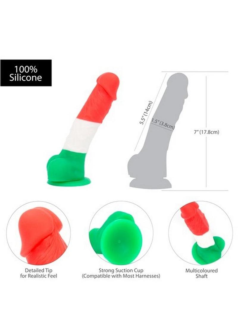 Addiction Toy Collection Leonardo Silicone Dildo with Balls - Multicolor - 7in