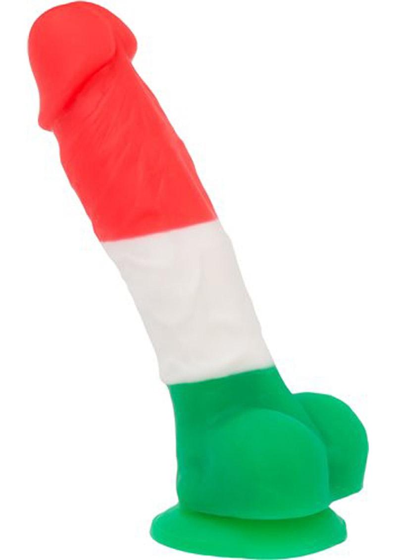 Addiction Toy Collection Leonardo Silicone Dildo with Balls - Multicolor - 7in