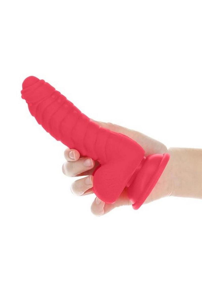 Addiction Toy Collection Tom Silicone Dildo with Balls - Pink - 7in