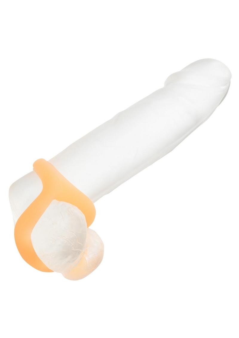 Alpha Glow In The Dark Liquid Silicone Teardrop Dual Ring - Orange