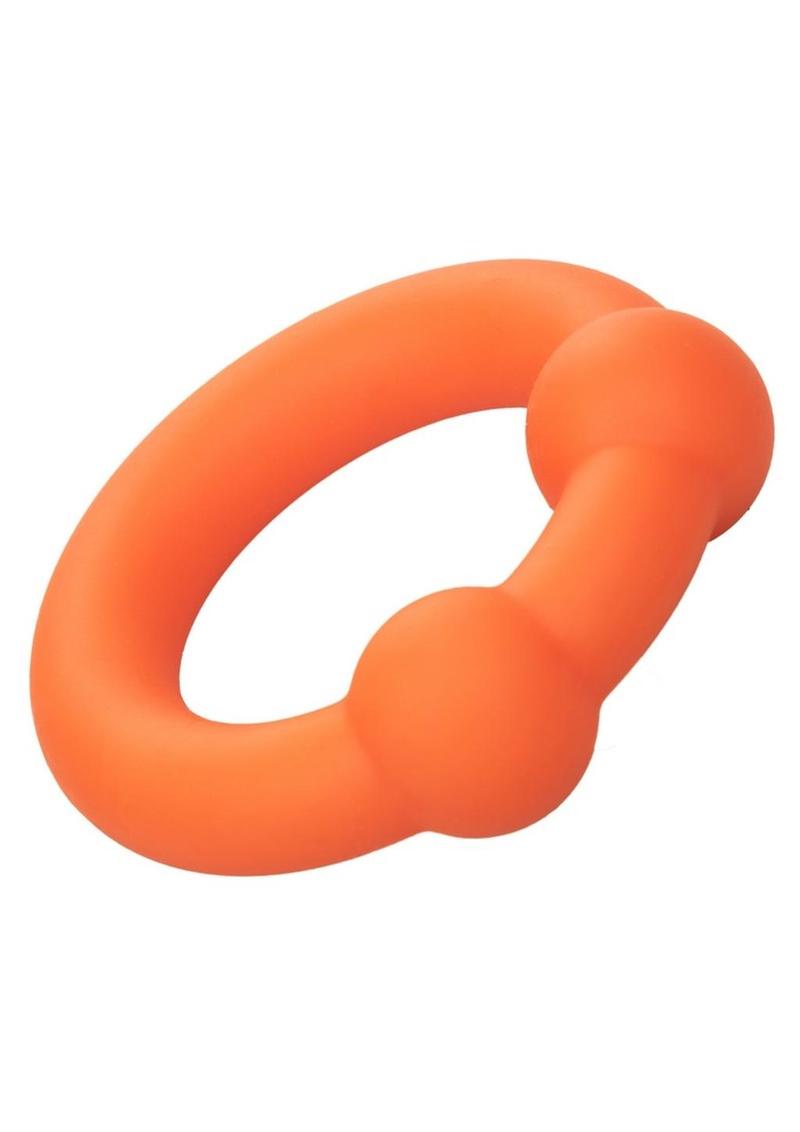 Alpha Liquid Silicone Dual Ball Ring - Orange