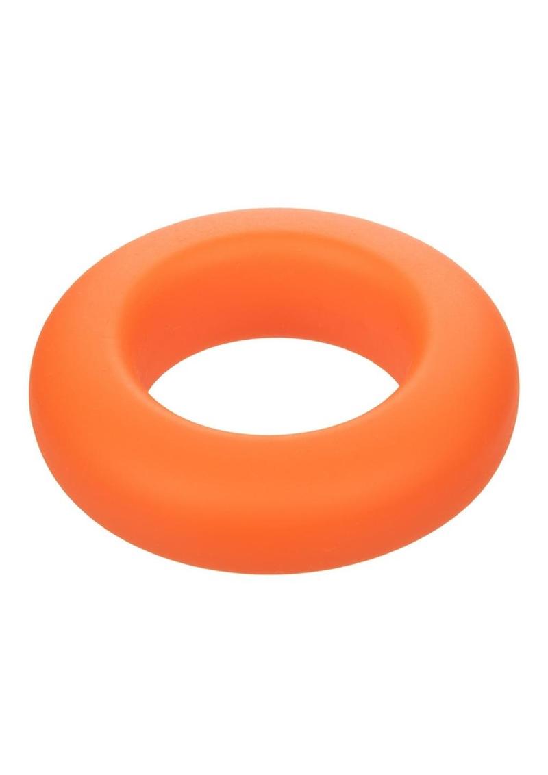 Alpha Liquid Silicone Prolong Cock Ring - Orange - Large