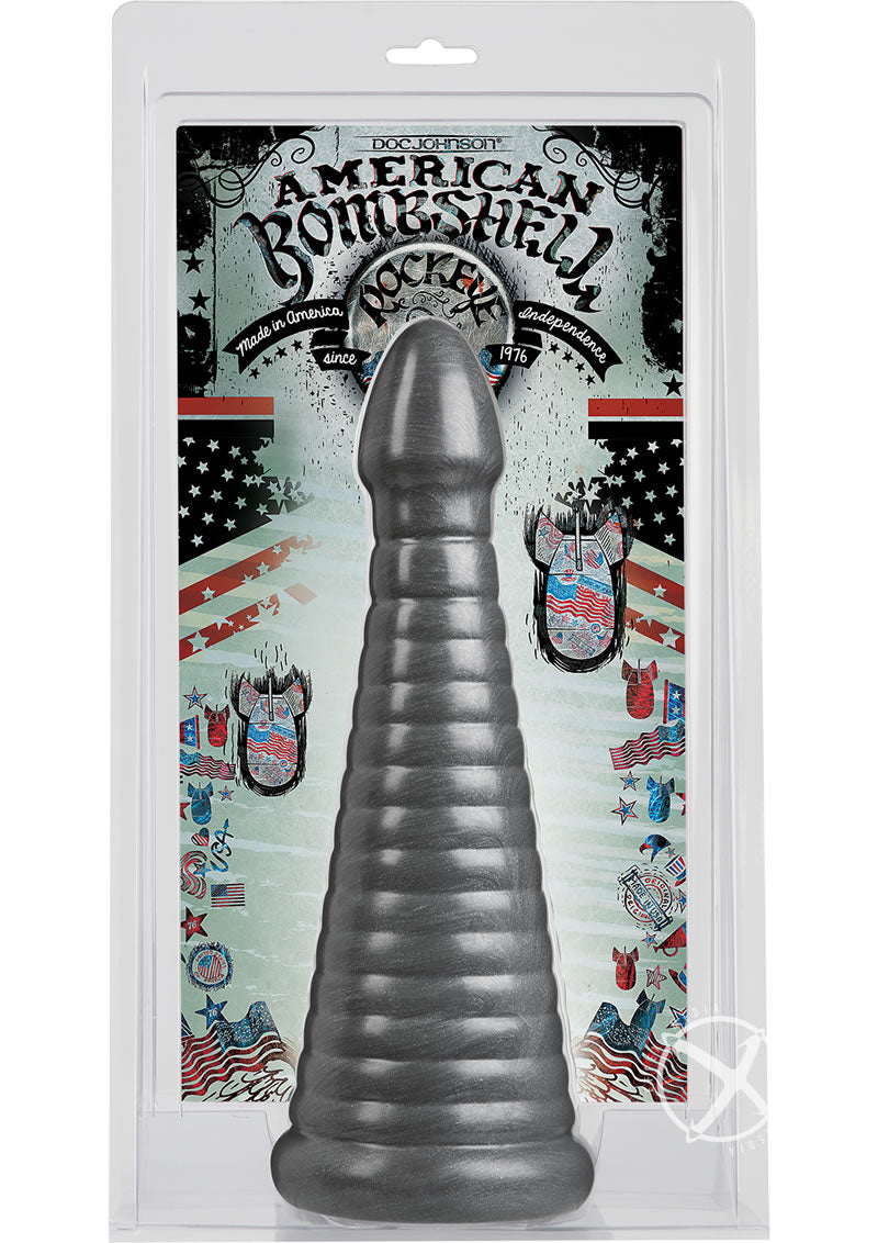 American Bombshell Rockeye Dildo - Grey/Gun Metal - 11in