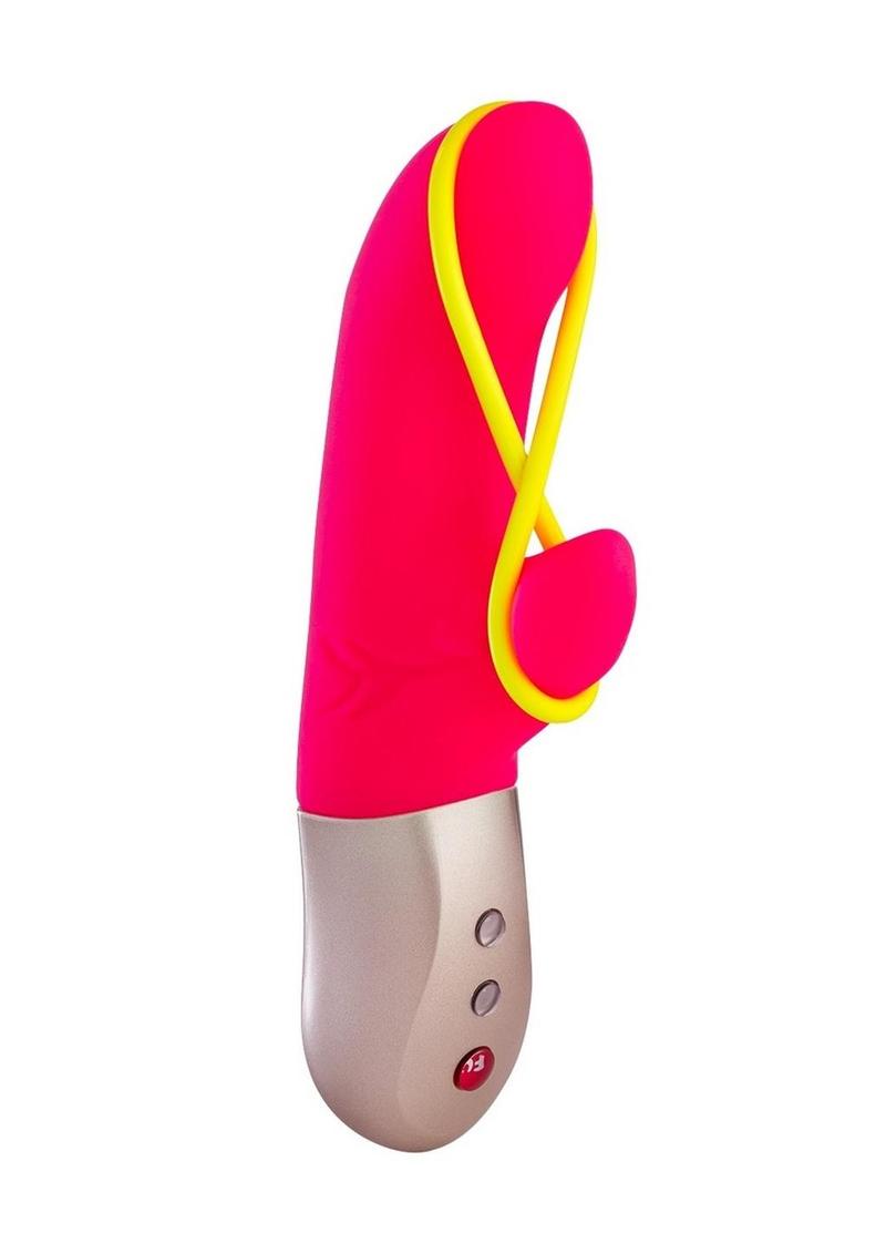 Amorino Silicone Vibrator with Clitoral Stimulator - Pink