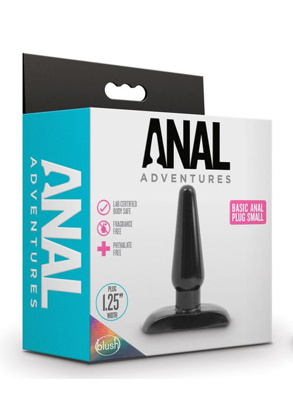 Anal Adventures Basic Anal Plug - Black - Small