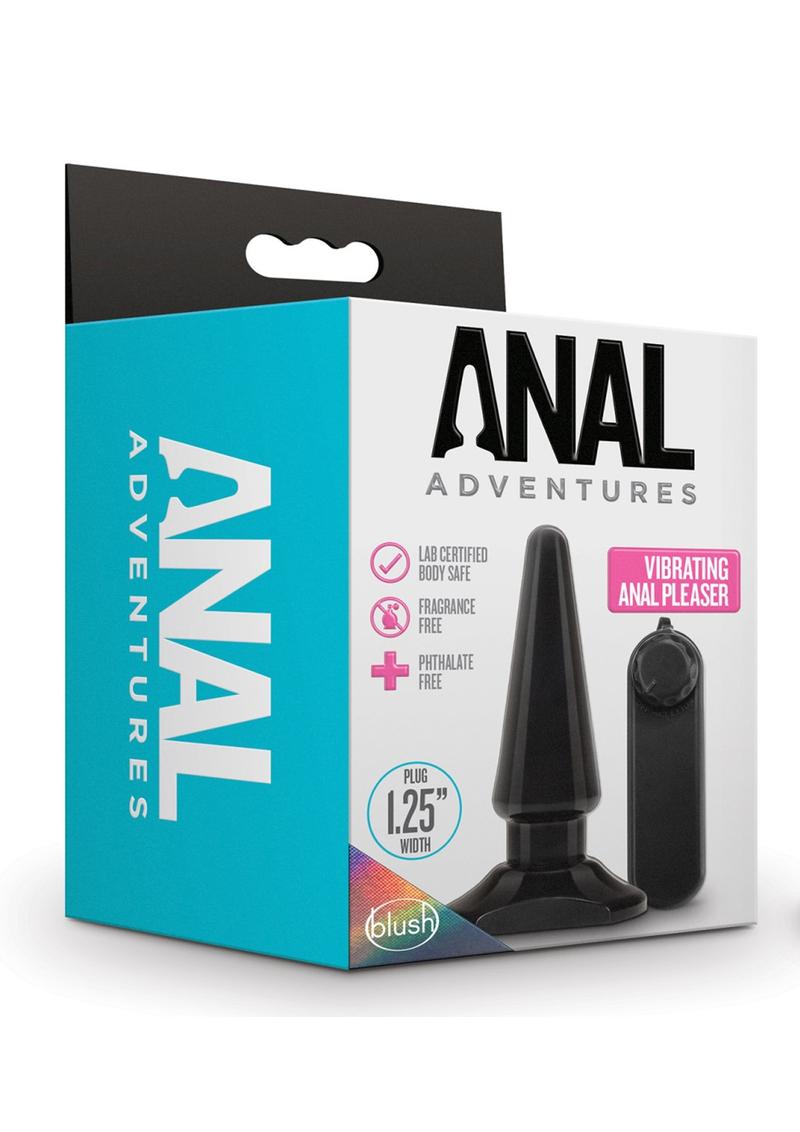 Anal Adventures Basic Vibrating Anal Pleaser with Remote Control - Black