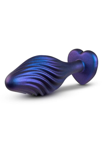 Anal Adventures Matrix Swirling Bling Silicone Plug - Blue/Sapphire