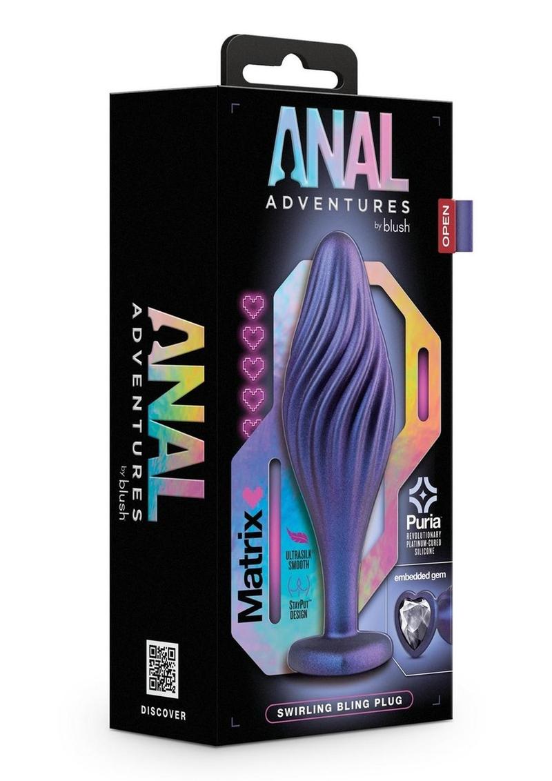 Anal Adventures Matrix Swirling Bling Silicone Plug