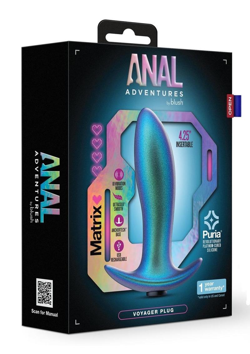 Anal Adventures Matrix Voyager Plug Silicone Rechargeable Anal Plug - Neptune