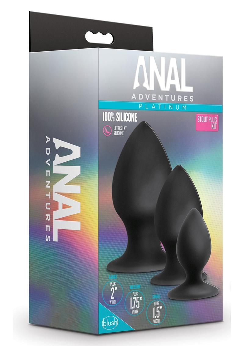 Anal Adventures Platinum Silicone Anal Stout Anal Plug Kit