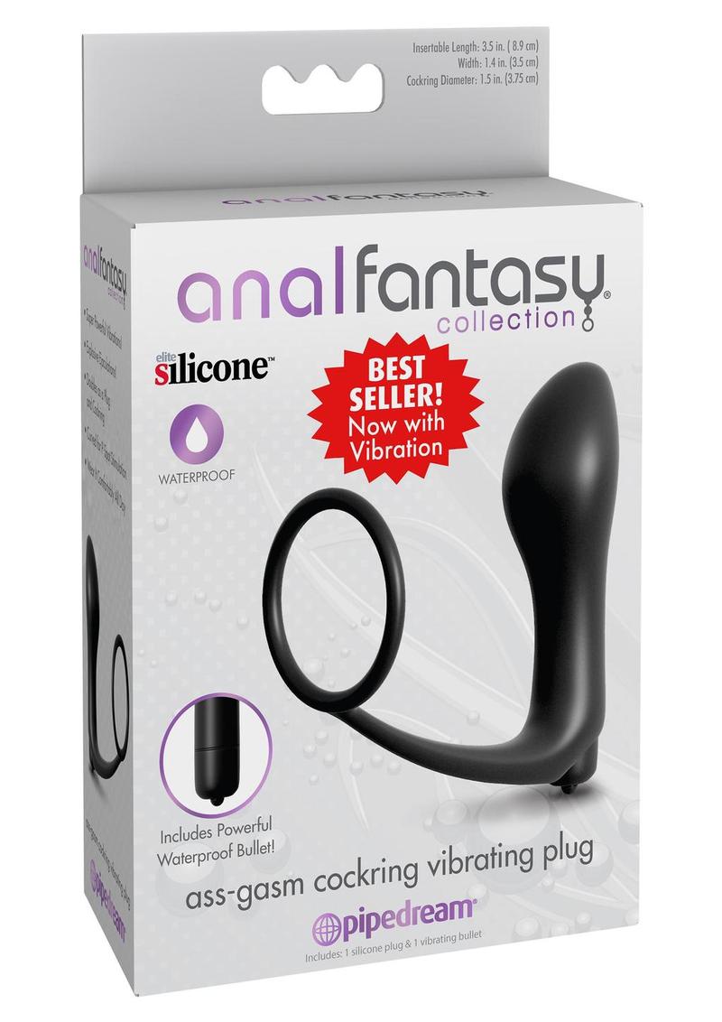 Anal Fantasy Collection Ass-Gasm Cockring Vibrating Plug Kit Silicone Waterproof