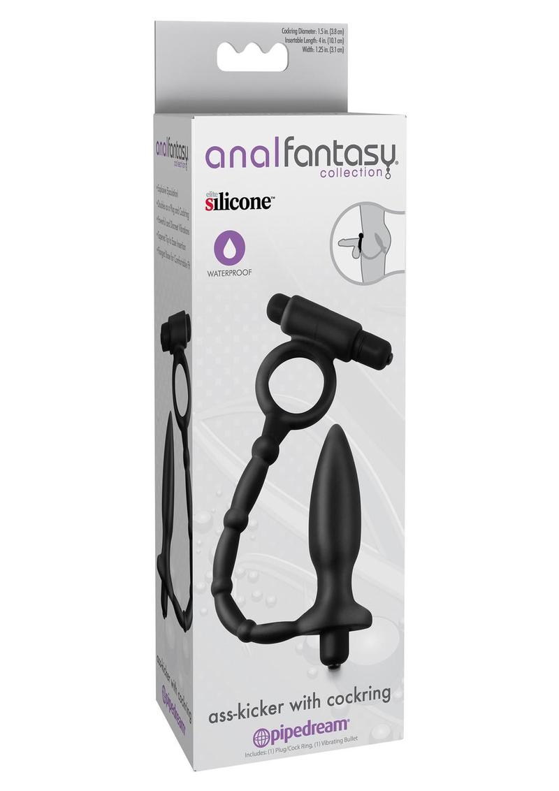 Anal Fantasy Collection Silicone Ass Kicker Plug with Cock Ring Waterproof