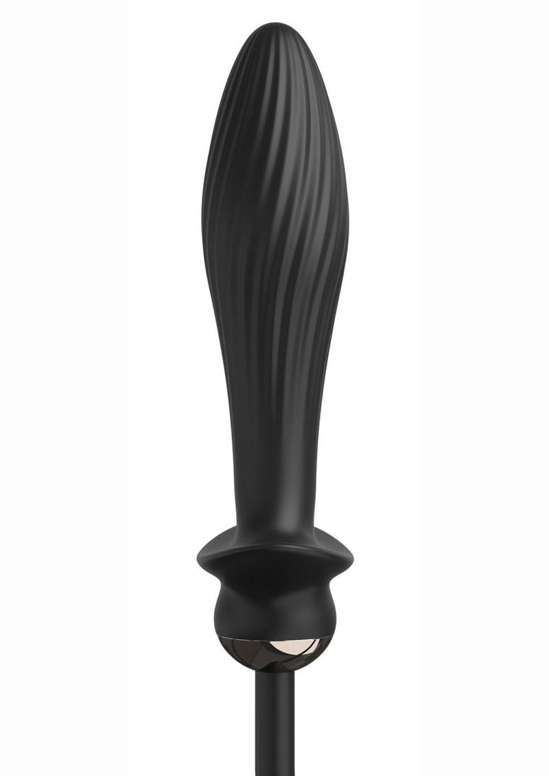 Anal Fantasy Elite Auto-Throb Rechargeable Silicone Inflatable Vibrating Plug - Black