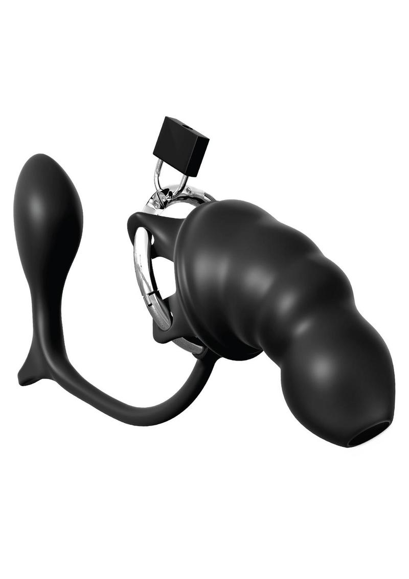 Anal Fantasy Elite Silicone Ass Gasm Cock Blocker Chastity Cage - Black