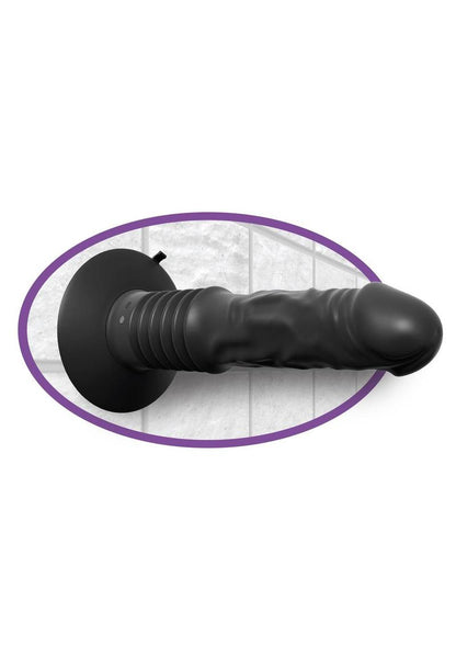 Anal Fantasy Elite Silicone Vibrating Ass Fucker USB Rechargeable Thrusting Dildo - Black