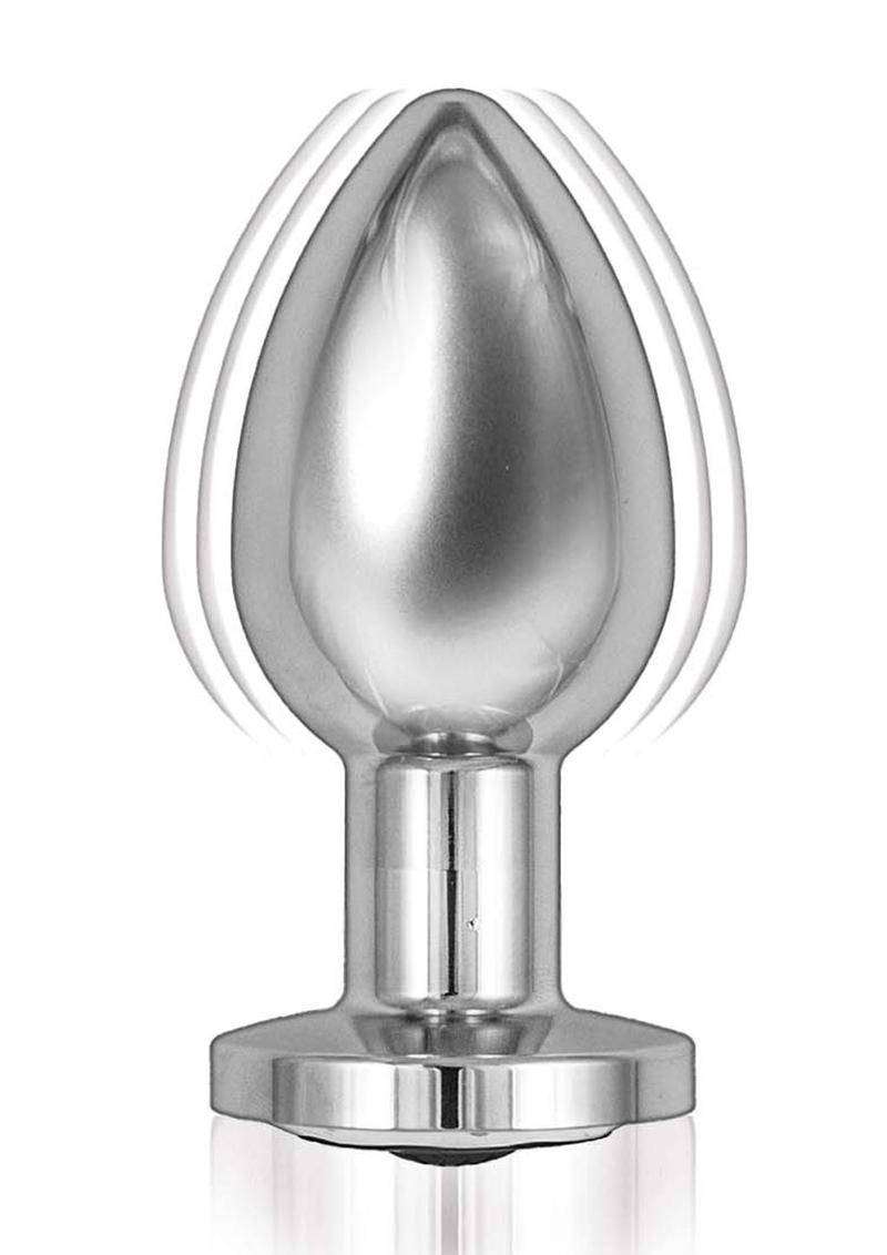 Ass-Sation Remote Control Rechargeable Vibrating Metal Anal Plug - Metal/Silver