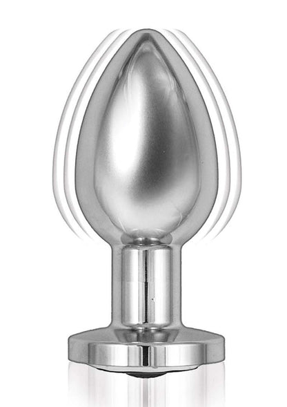 Ass-Sation Remote Control Rechargeable Vibrating Metal Anal Plug - Metal/Silver