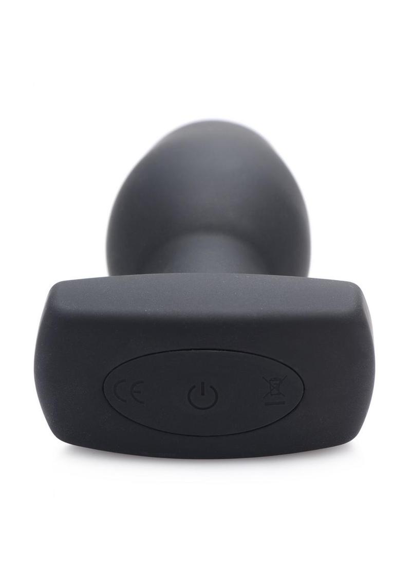 Ass Thumpers The Taper 10x Vibrating Smooth Silicone Anal Plug - Black