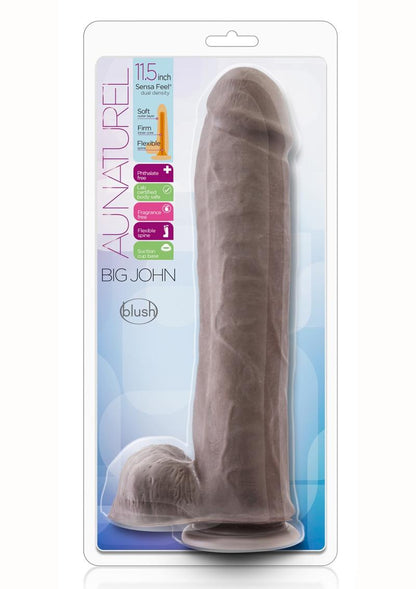 Au Naturel Big John Sensa Feel Dual Density Dildo with Balls