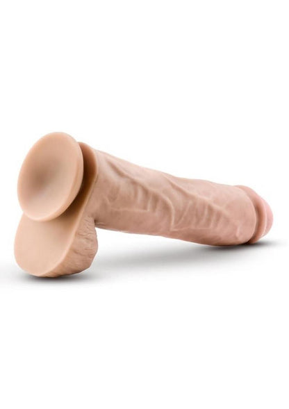 Au Naturel Big John Sensa Feel Dual Density Dildo with Balls - Vanilla - 11.5in