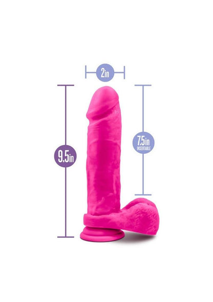 Au Naturel Bold Massive Dildo with Suction Cup - Pink - 9in