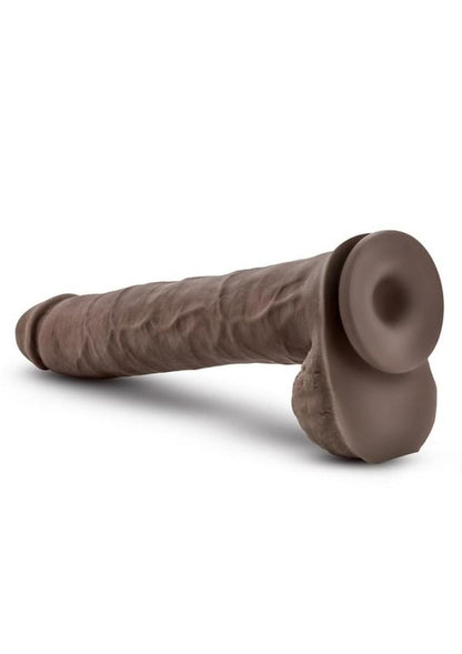 Au Naturel Daddy Sensa Feel Dual Density Dildo with Balls - Chocolate - 14in