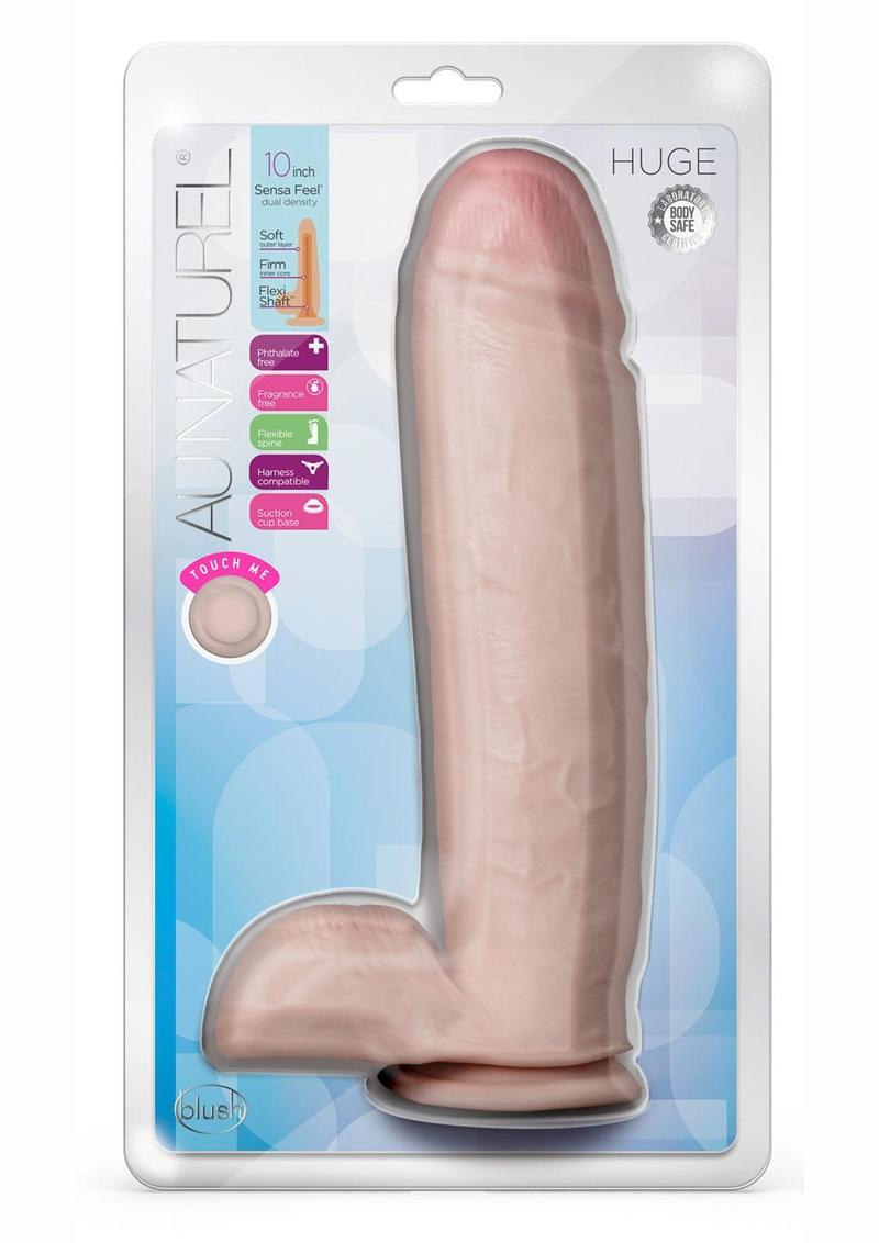 Au Naturel Huge Sensa Feel Dildo with Suction Cup - Vanilla - 10in