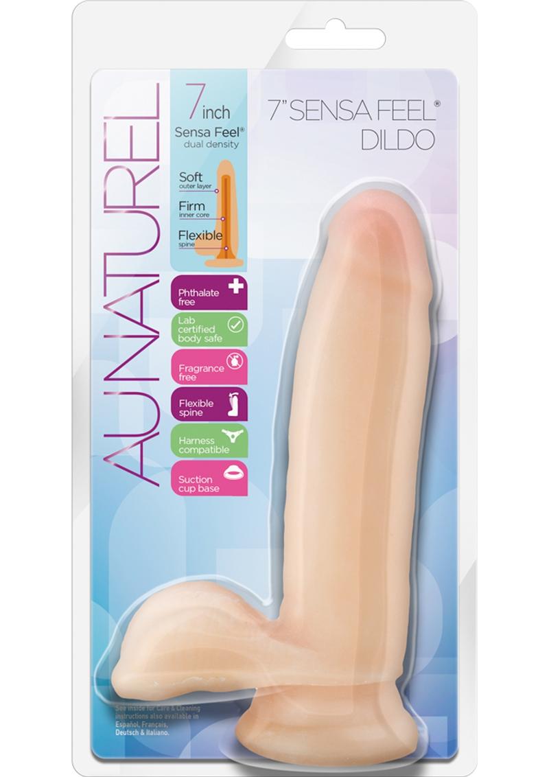 Au Naturel Sensa Feel Dildo with Balls - Vanilla - 7in