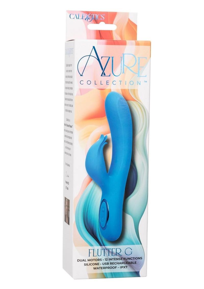 Azure Collection Flutter G Rechargeable Silicone Vibrator - Blue