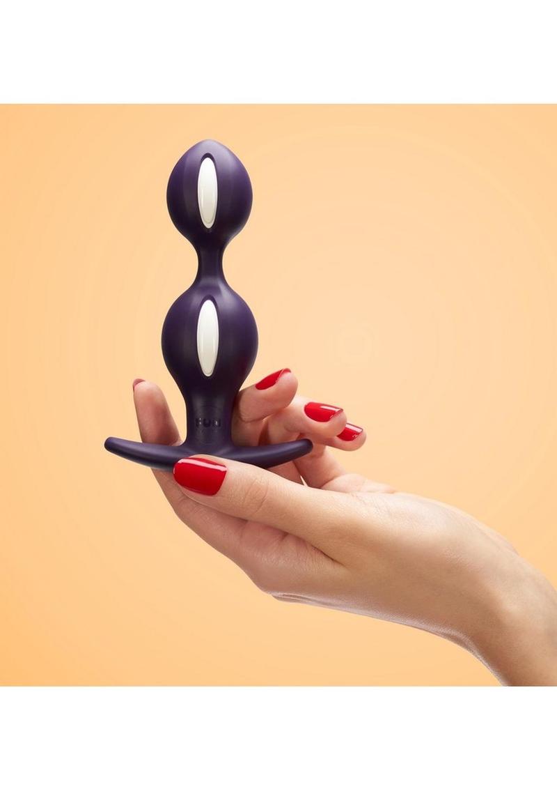 B Balls Silicone Anal Stimulator - Dark - Purple/Violet/White