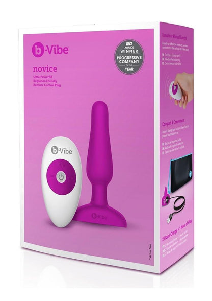 B-Vibe Novice Plug Rechargeable Silicone Anal Plug with Remote Control