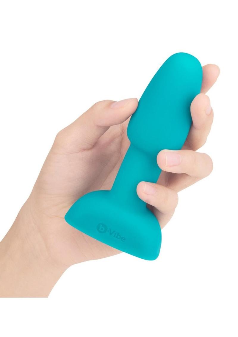 B-Vibe Rimming Petite Rechargeable Silicone Anal Plug with Remote Control - Teal