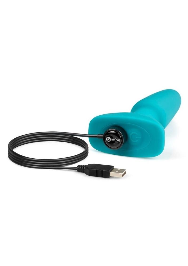 B-Vibe Rimming Plug 2 Rechargeable Silicone Anal Plug - Teal