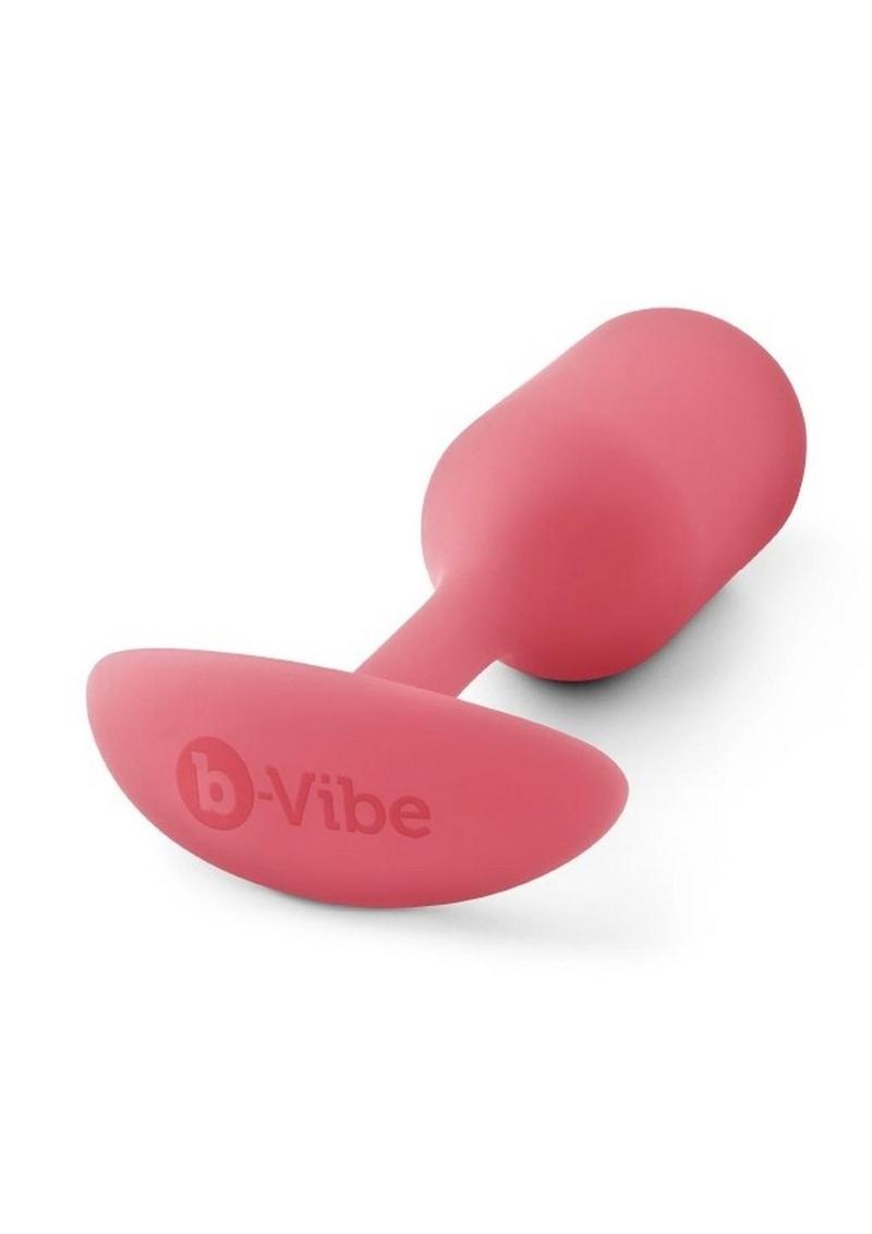 B-Vibe Snug Plug 2 Silicone Weighted Anal Plug - Coral/Orange